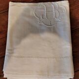 Old sheet mestizo linen cotton monogram JB 200 x 310 cm
