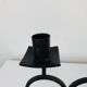 Vintage Brutalist Wrought Iron Triple Candle Holder