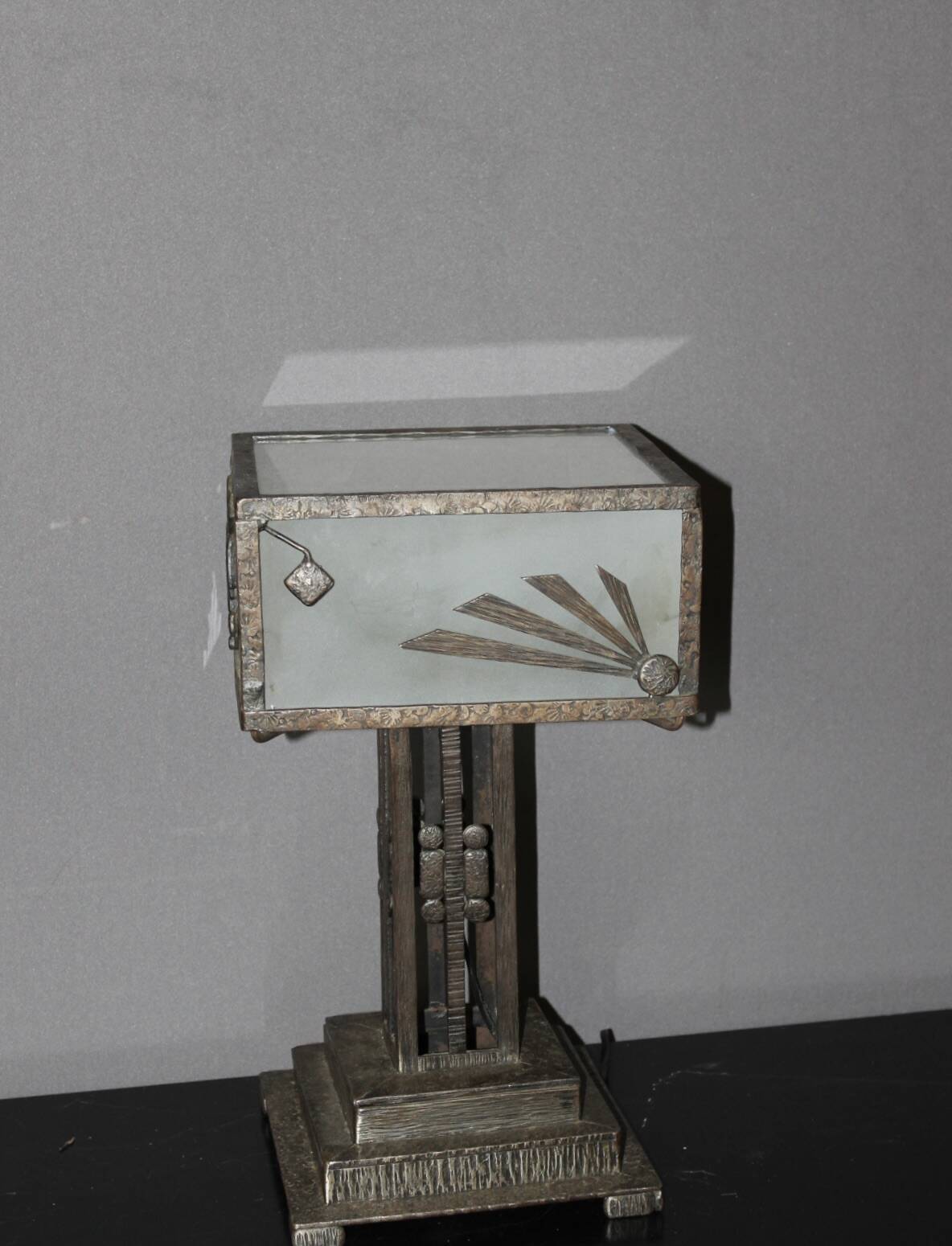 Art Deco period wrought iron lamp circa 1930