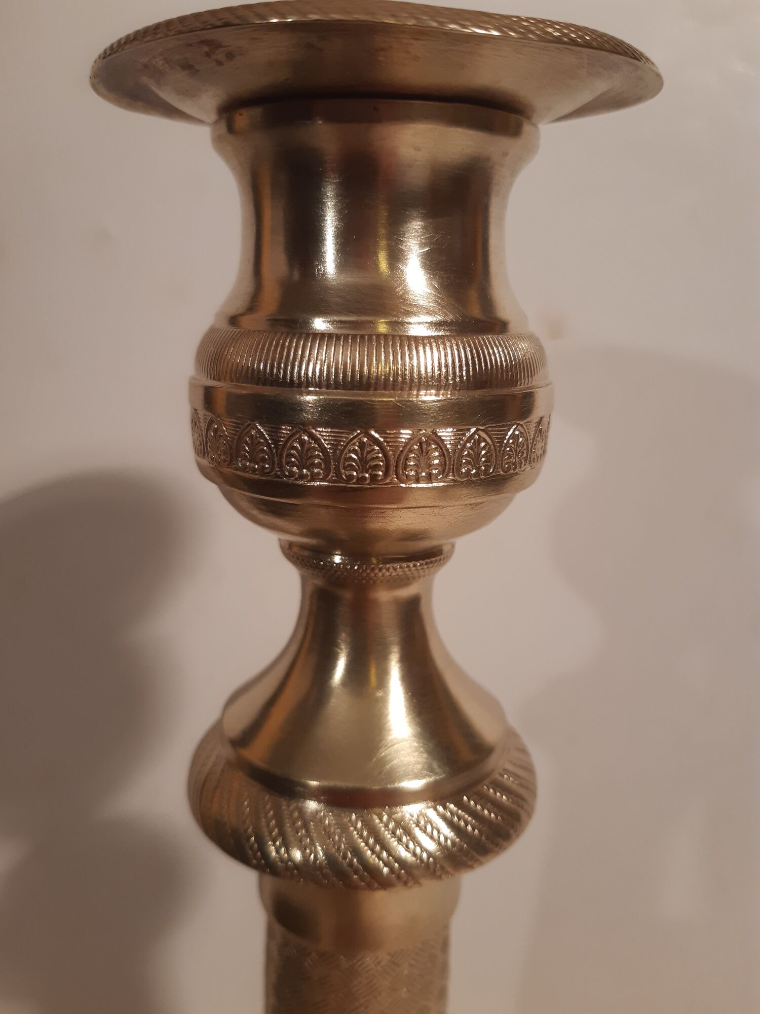 Pair of bronze torches or richly chiseled golden airain 19th century