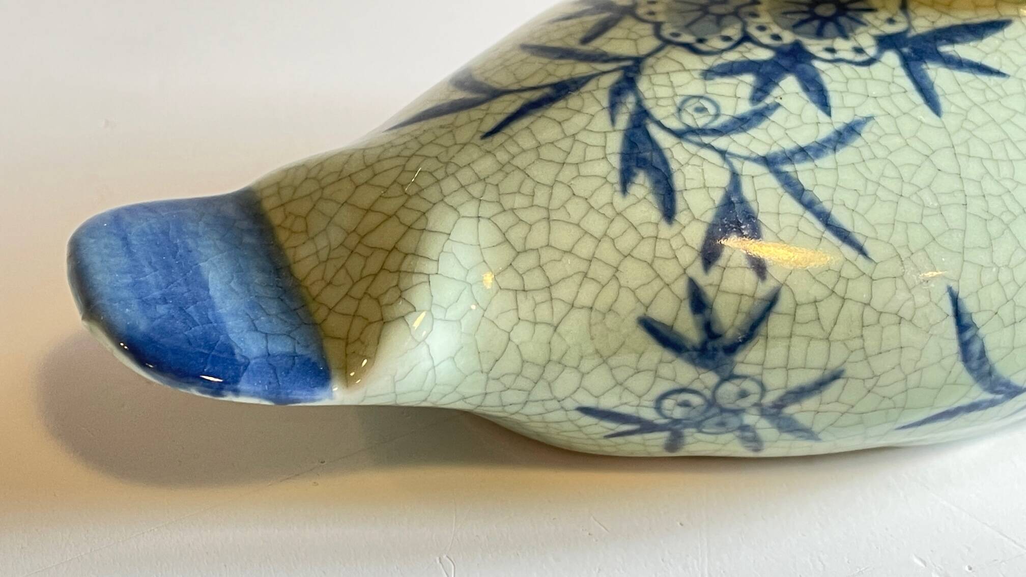 Vintage Blue Ceramic Duck