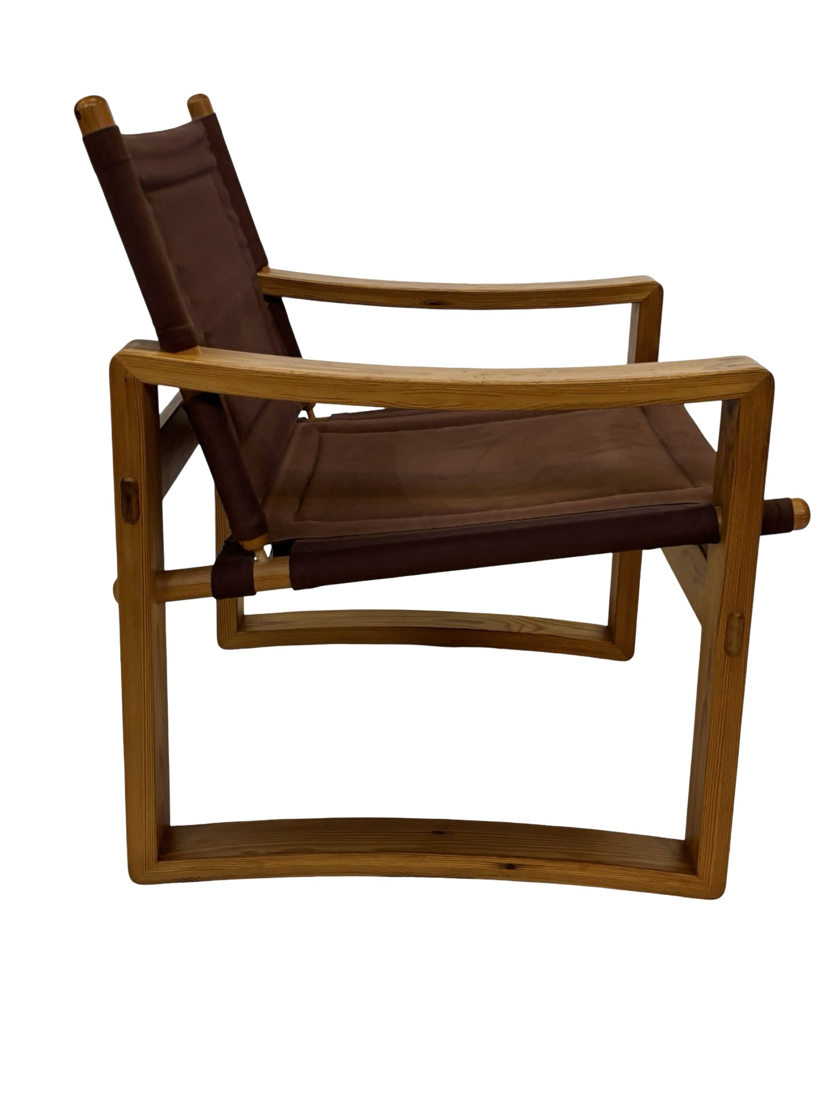 Chaise Safari Vintage Børge Jensen en pin, Danemark, années 1970