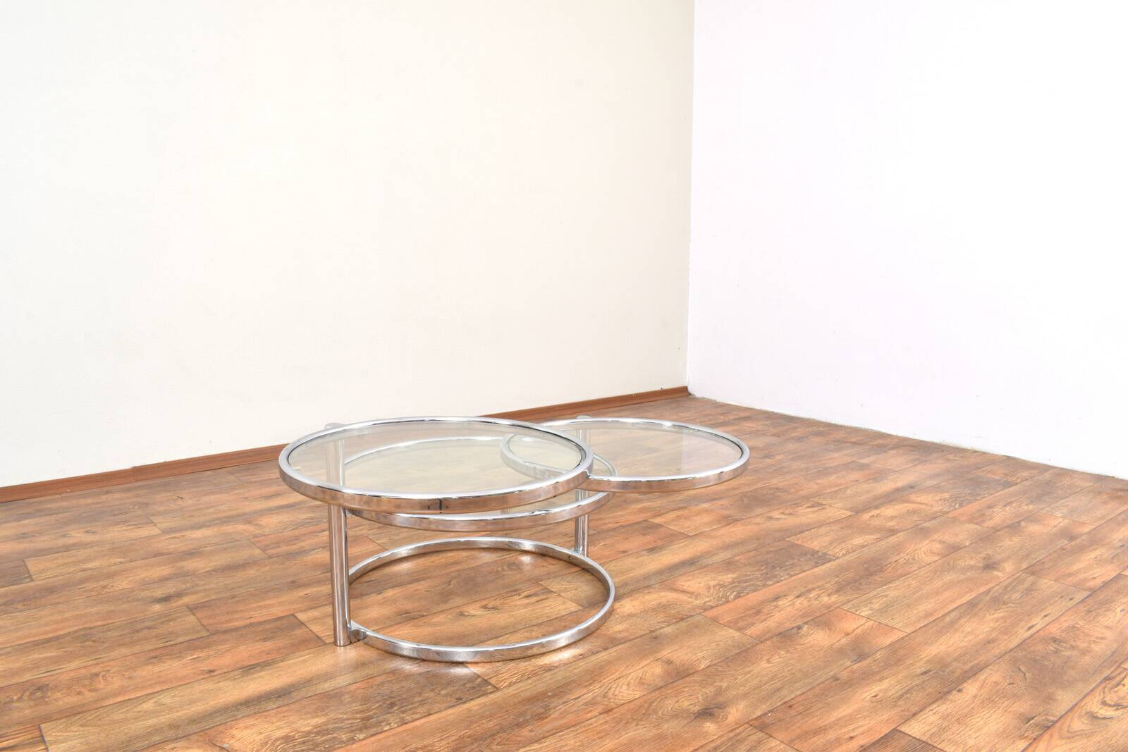 Vintage Chrome Swivel Coffee Table, 1970s
