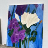 Painting, oil on canvas flowers