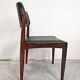 Set of 6 Mid Century Modern chairs in rosewood and leather by Bramin.