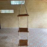 Bamboo and macrame plant holder