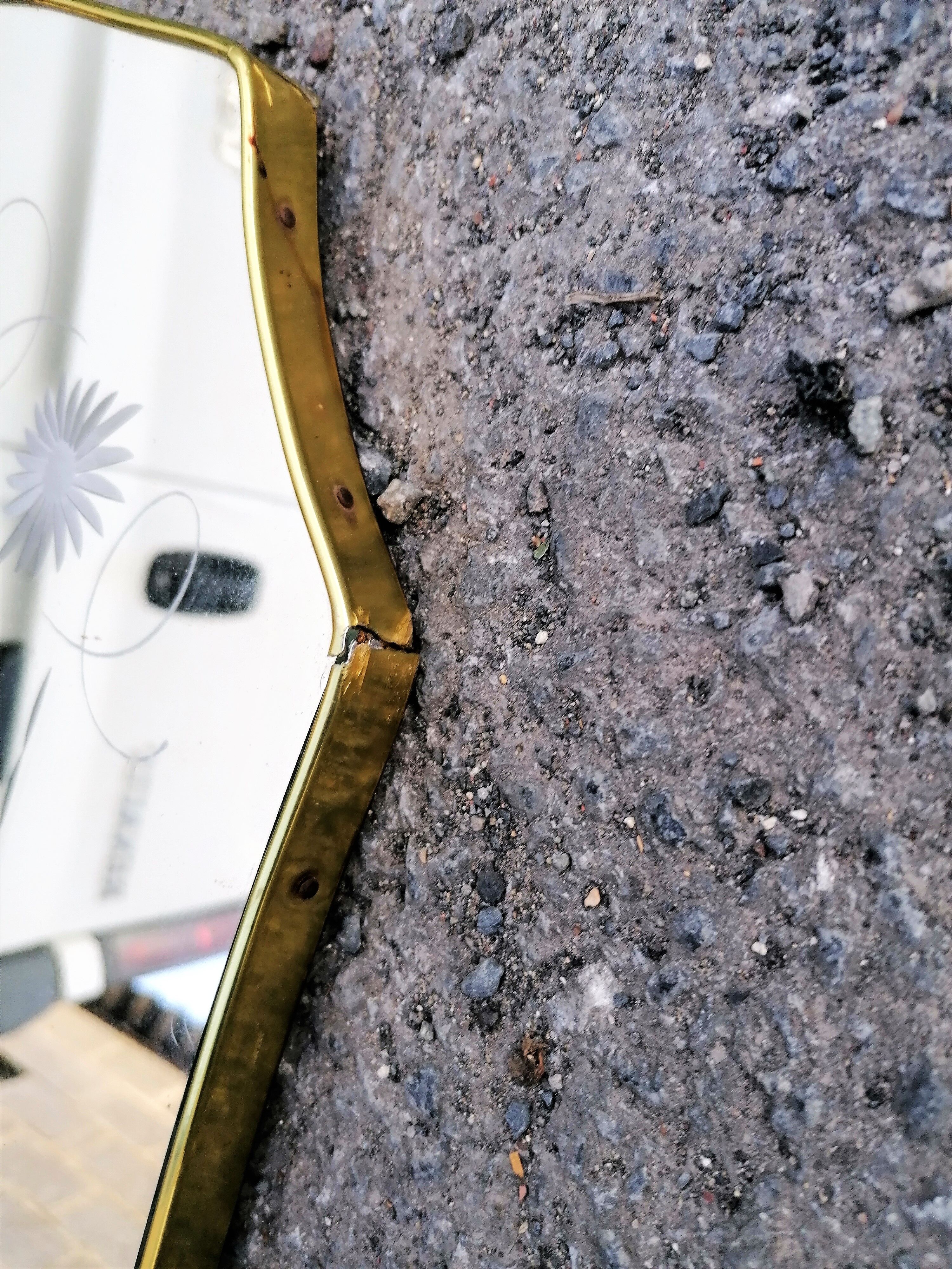 Vintage free-form asymmetrical mirror