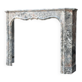 Regency-style fireplace in grey Ardennes marble from around 1900.