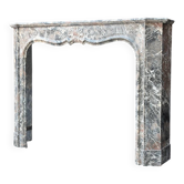 Regency-style fireplace in grey Ardennes marble from around 1900.
