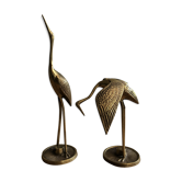 Vintage brass heron duo