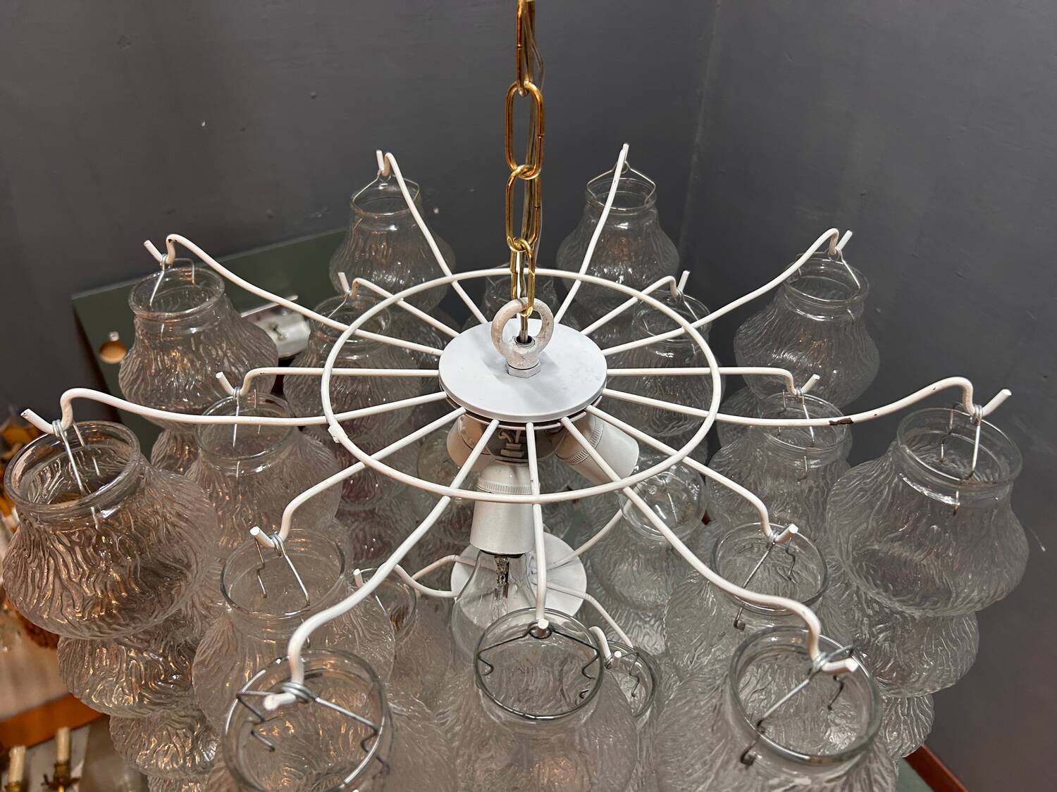 Lustre en verre de Murano à bulles, années 1980, Italie