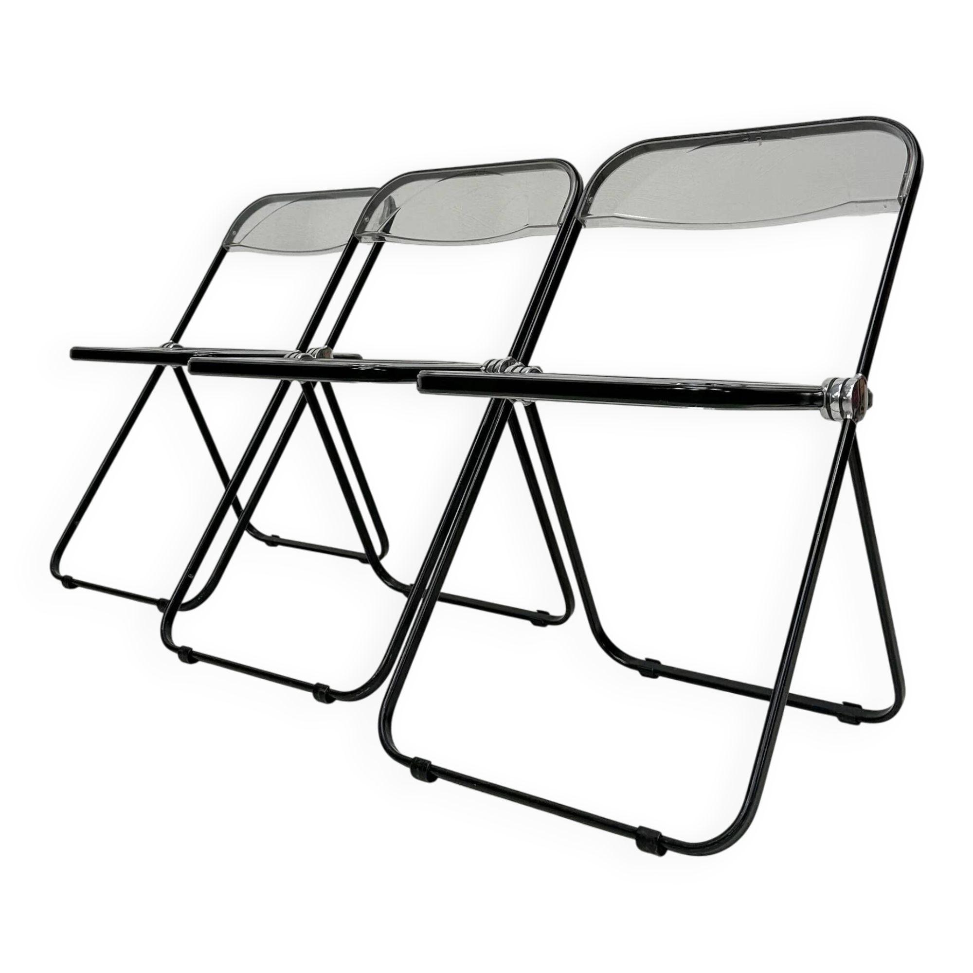 Ensemble de 3 chaises pliantes vintage Plia des années 1960 par Giancarlo Piretti pour Anonima