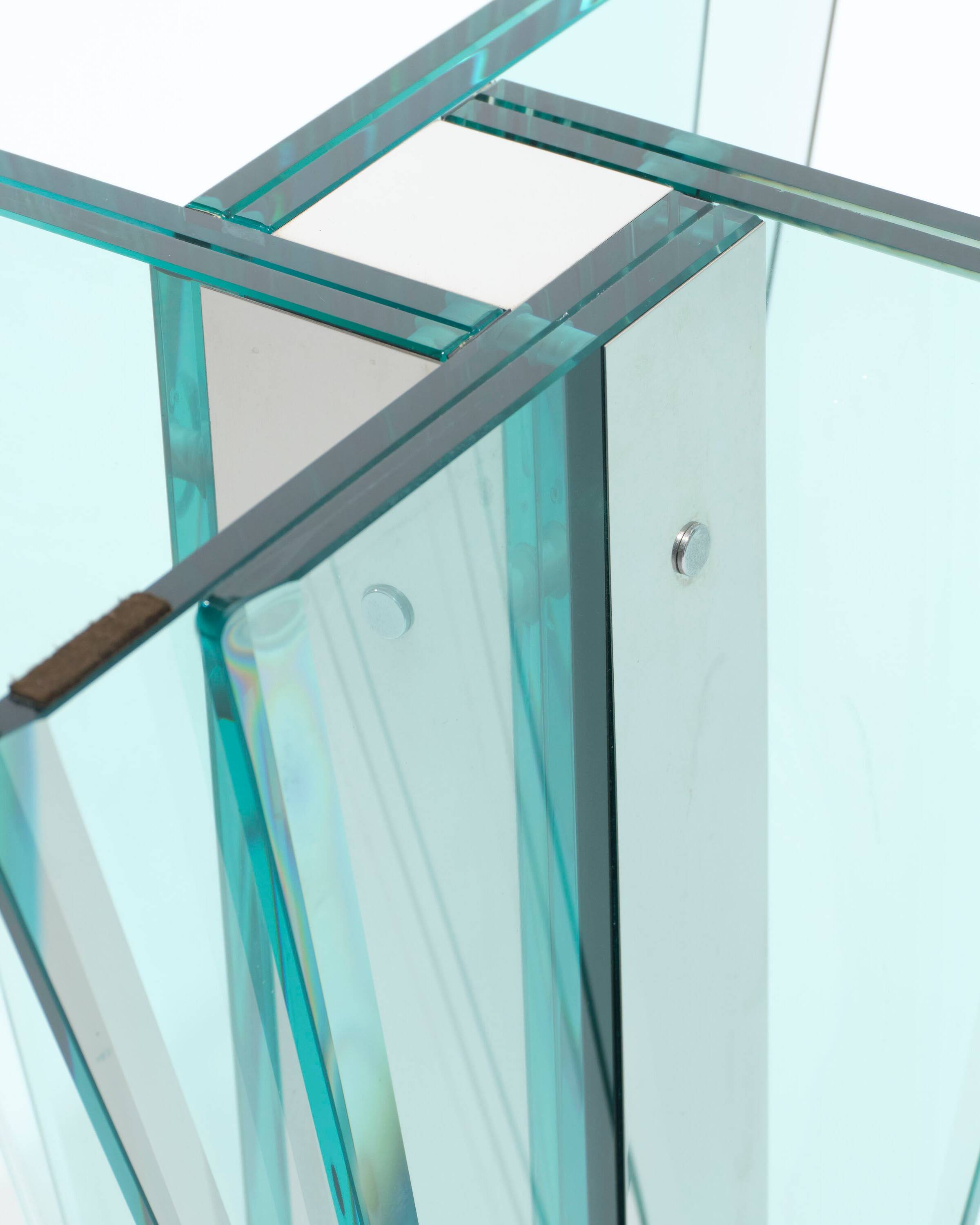 Table en verre pietro chiesa, 1970s
