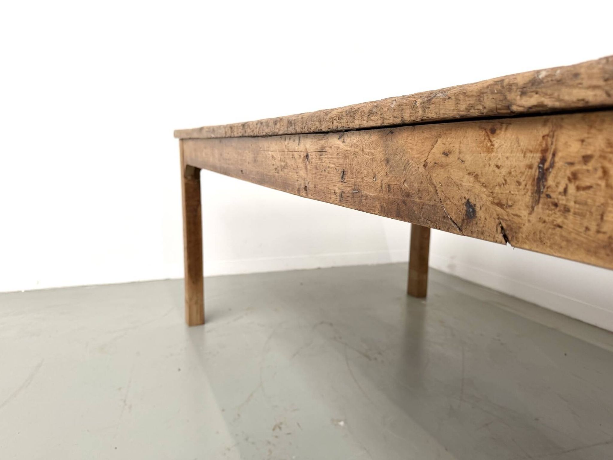 Brutalist farmhouse table in solid oak from the 1950s.