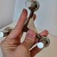 Pair of tripod candle holders design 60s NAGEL STOFF metal