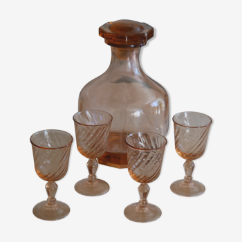 Ensemble carafe et verres à liqueur