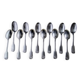 Box of 12 silver-plated teaspoons Shell model