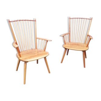 Pair of armchairs Arts and Crafts of Albert haberer ed Hermann Fleiner