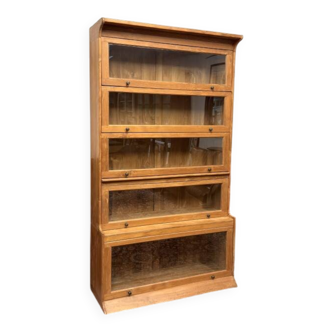 Classic English Teak Globe Wernicke Bookcase