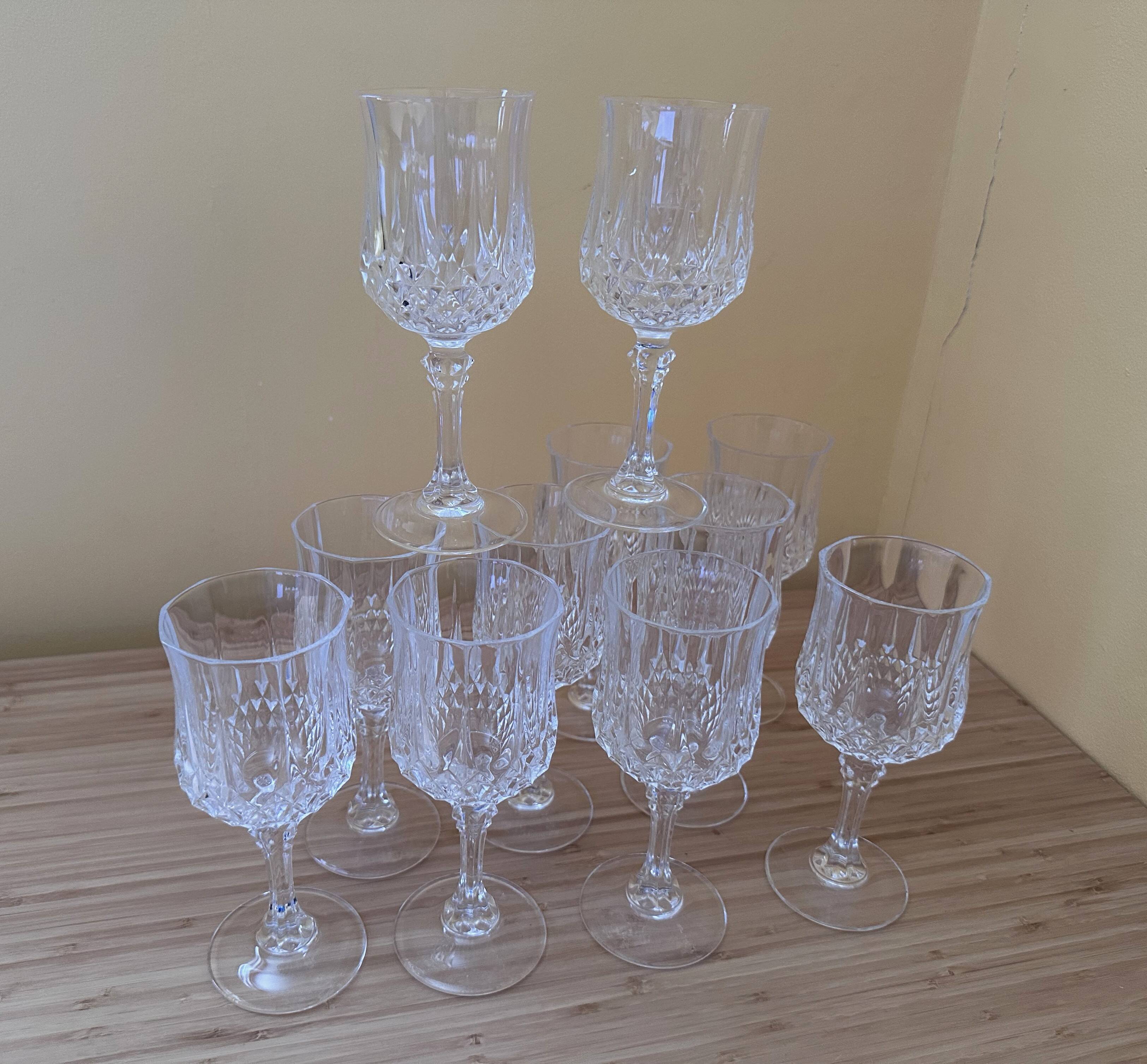 11 glasses 16 cl "Lonchamp" Cristal d'Arques Vintage