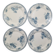 Lot de 4 assiettes plates de la faïencerie de Sarreguemines modèle Royat