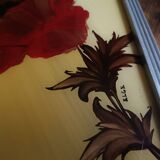 Floral tray signed Elge