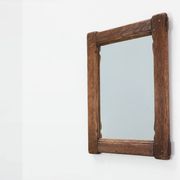 Antique oak rustic wall mirror, France ca. 1820