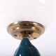 Blue ceramic sea lion lamp