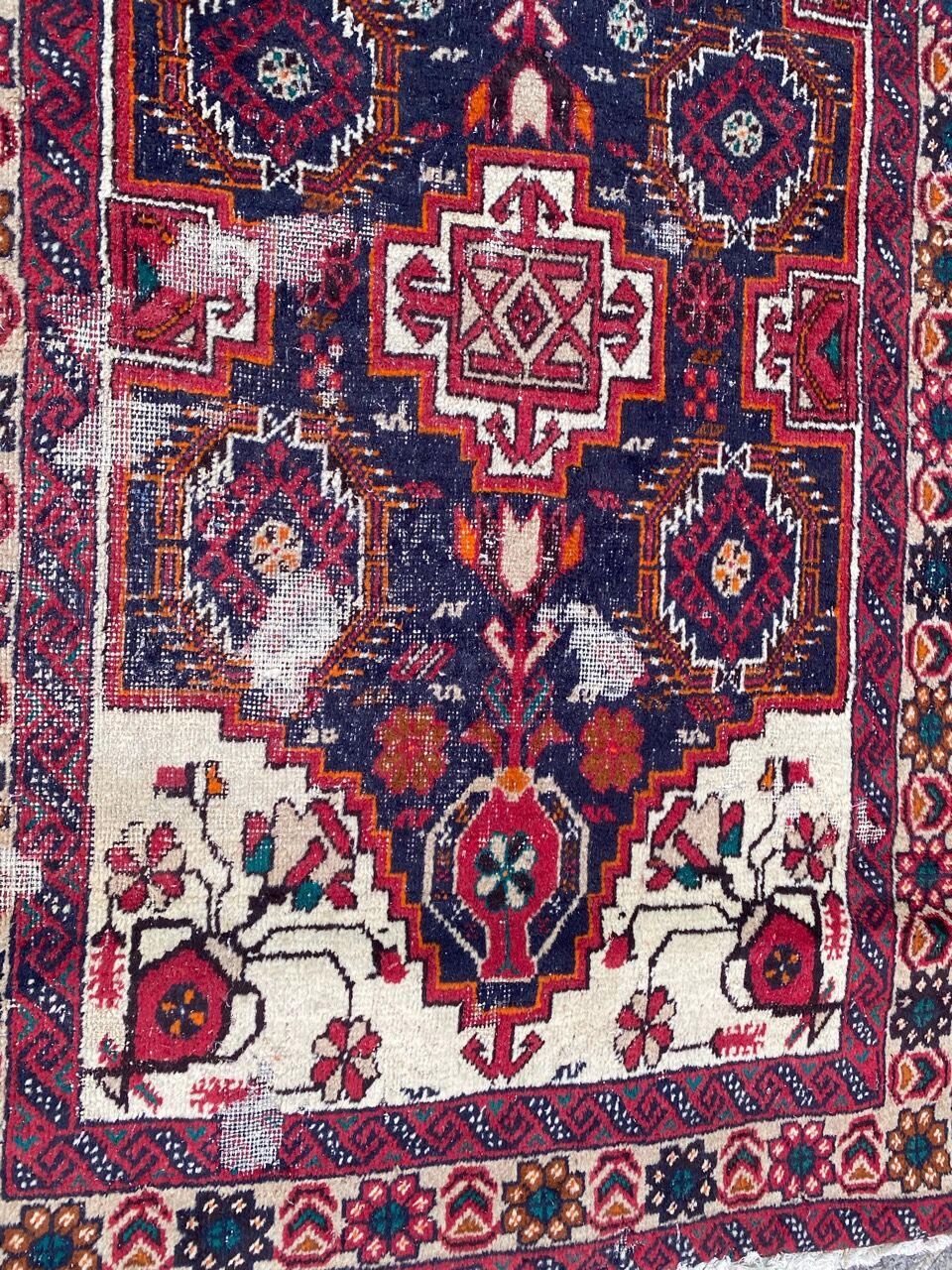 Vintage persian balutch handmade carpet 90x175 cm