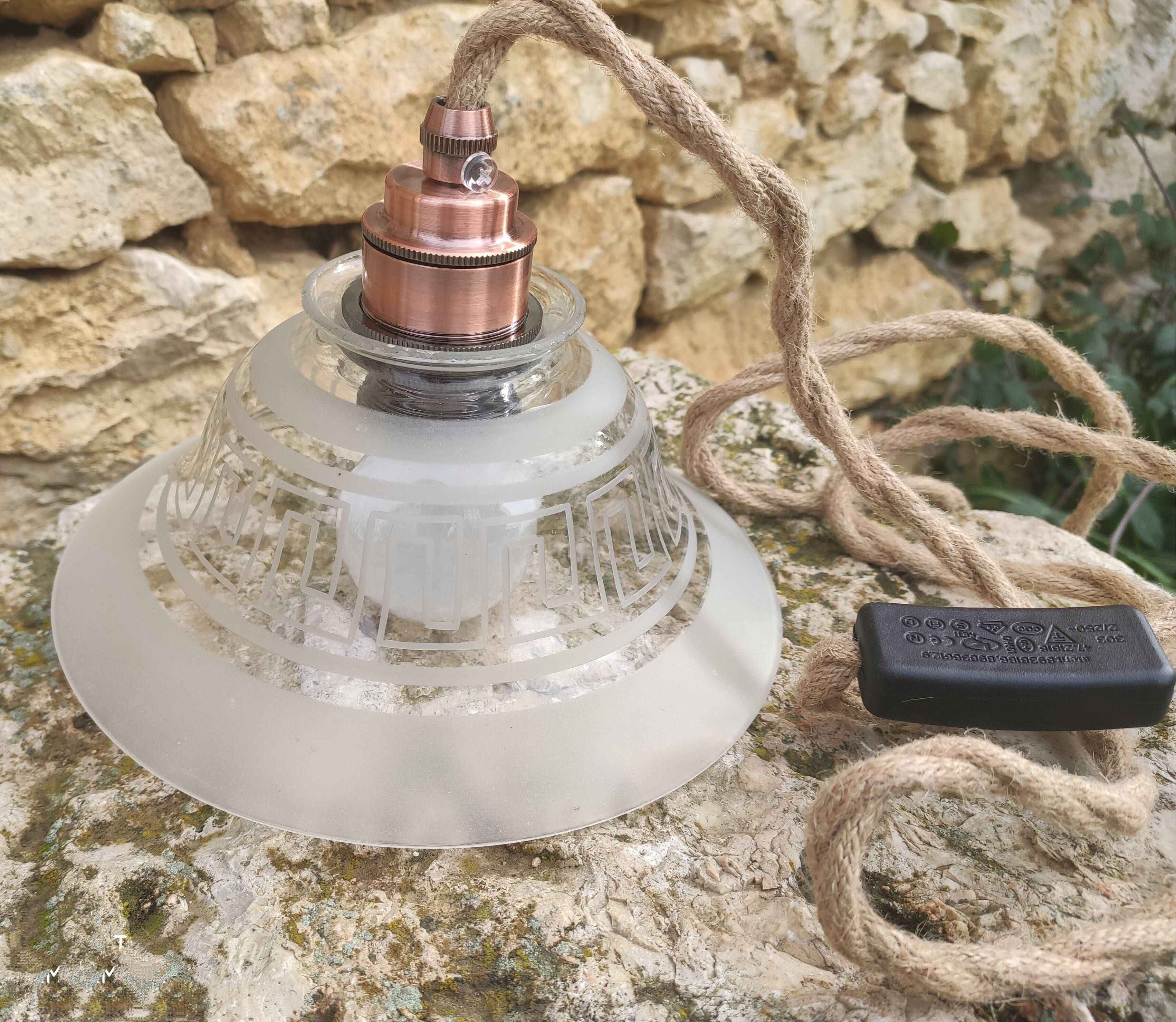 Lampe baladeuse globe vintage en verre