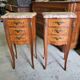 Pair of rosewood bedside tables with marble top n° 2