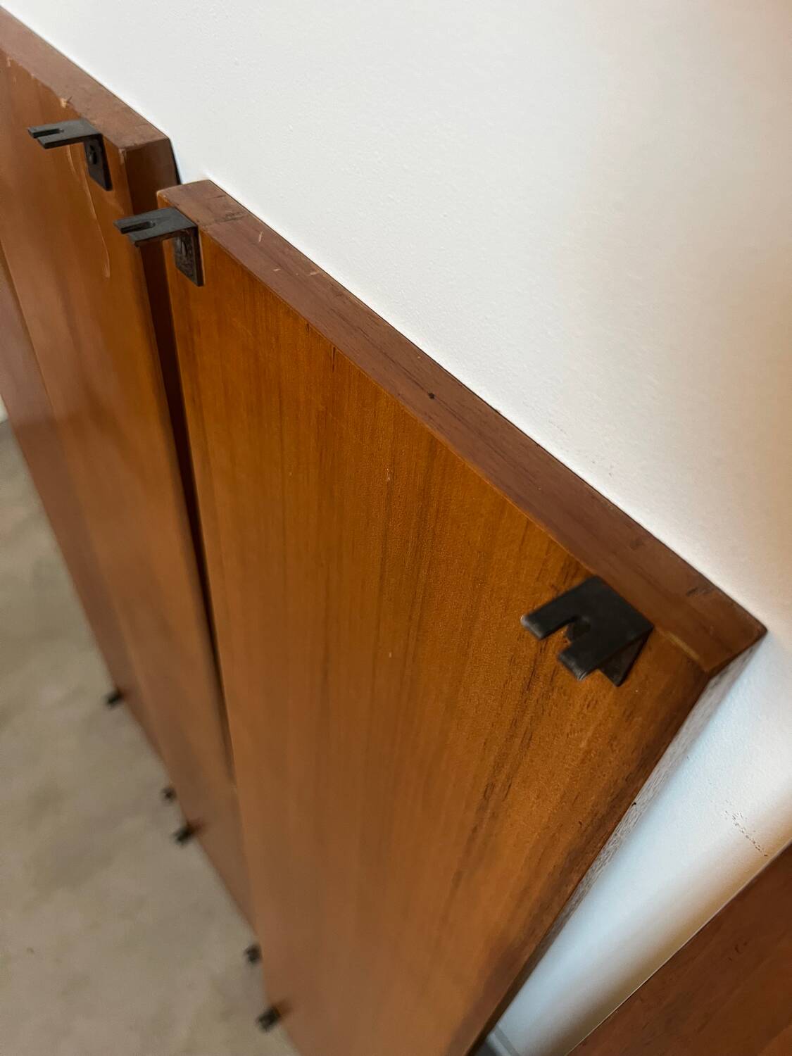 Ancienne étagère modulable  en teck et métal design scandinave des années 60 vintage