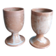 Verres à pied tasses mazagrans en grès de Puisaye