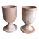 Verres à pied tasses mazagrans en grès de Puisaye