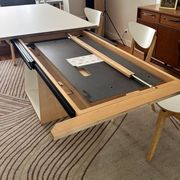 Extensible table Mood T1202 — Mobitec — White Fenix & walnut