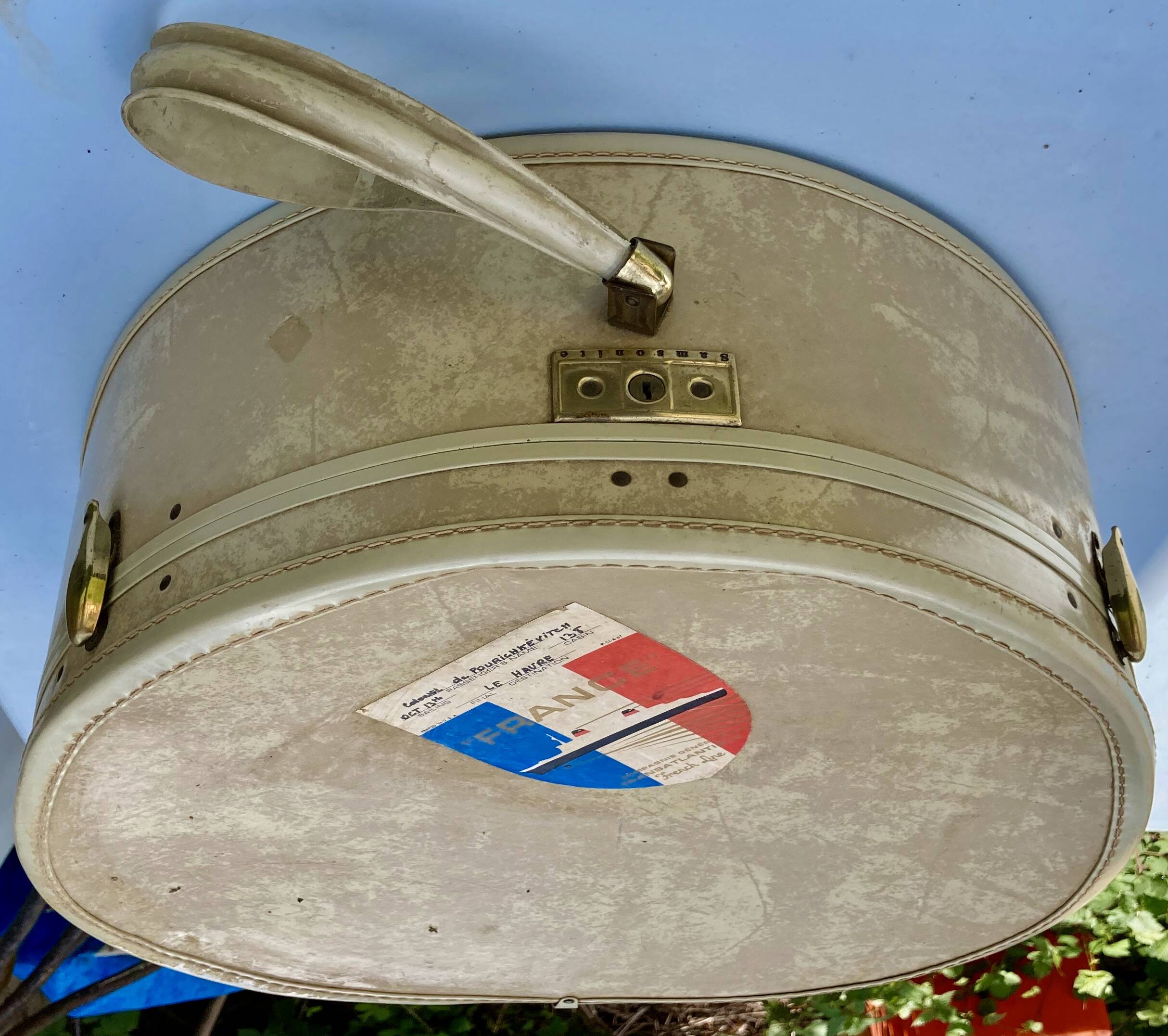 Vintage samsonite streamlite hat suitcase - liner france