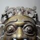 Vintage bronze African mask from Bamoun, Cameroon.