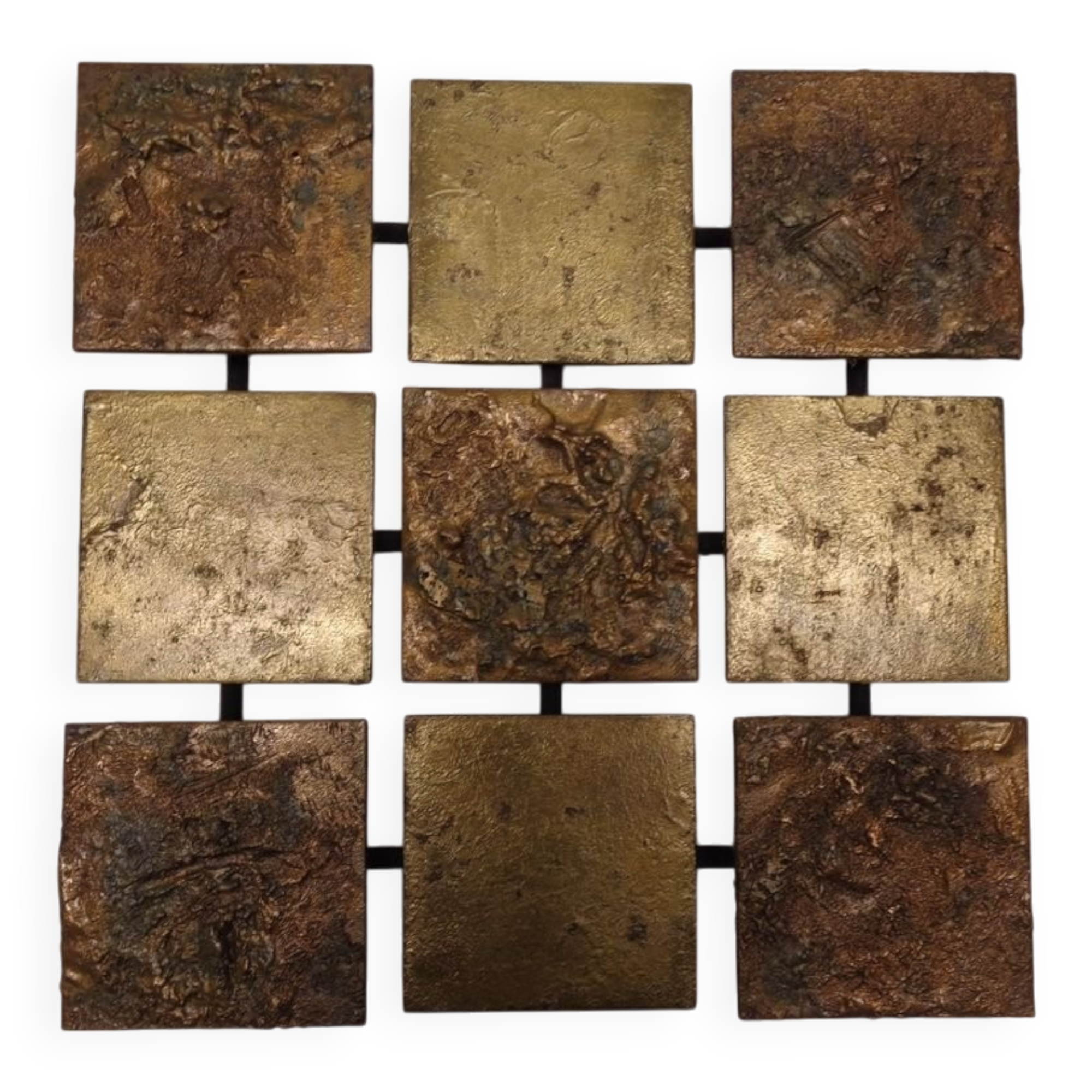 Brutalist Metal Wall Panel, 1960s