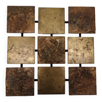 Brutalist Metal Wall Panel, 1960s