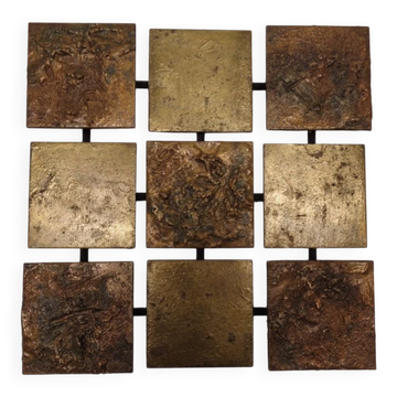 Brutalist Metal Wall Panel, 1960s