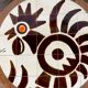 Ceramic coffee table and vintage wood year 1965 signed Dan