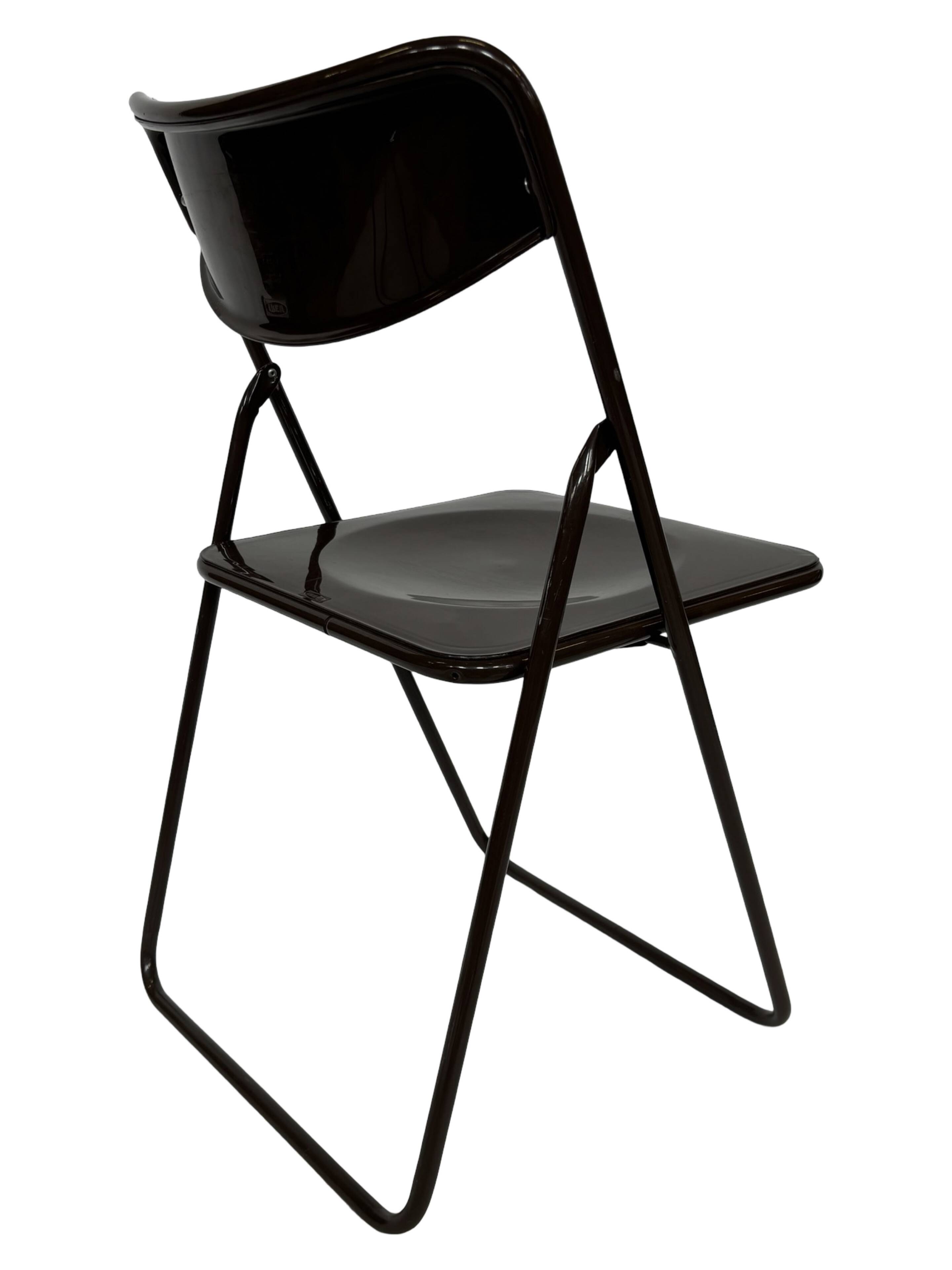 Vintage Ted Folding chairs Niels Gammelgaard for Ikea - Set of four - in Dark Brown