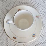 Vintage Sarreguemines earthenware cup and saucer – Floral decoration