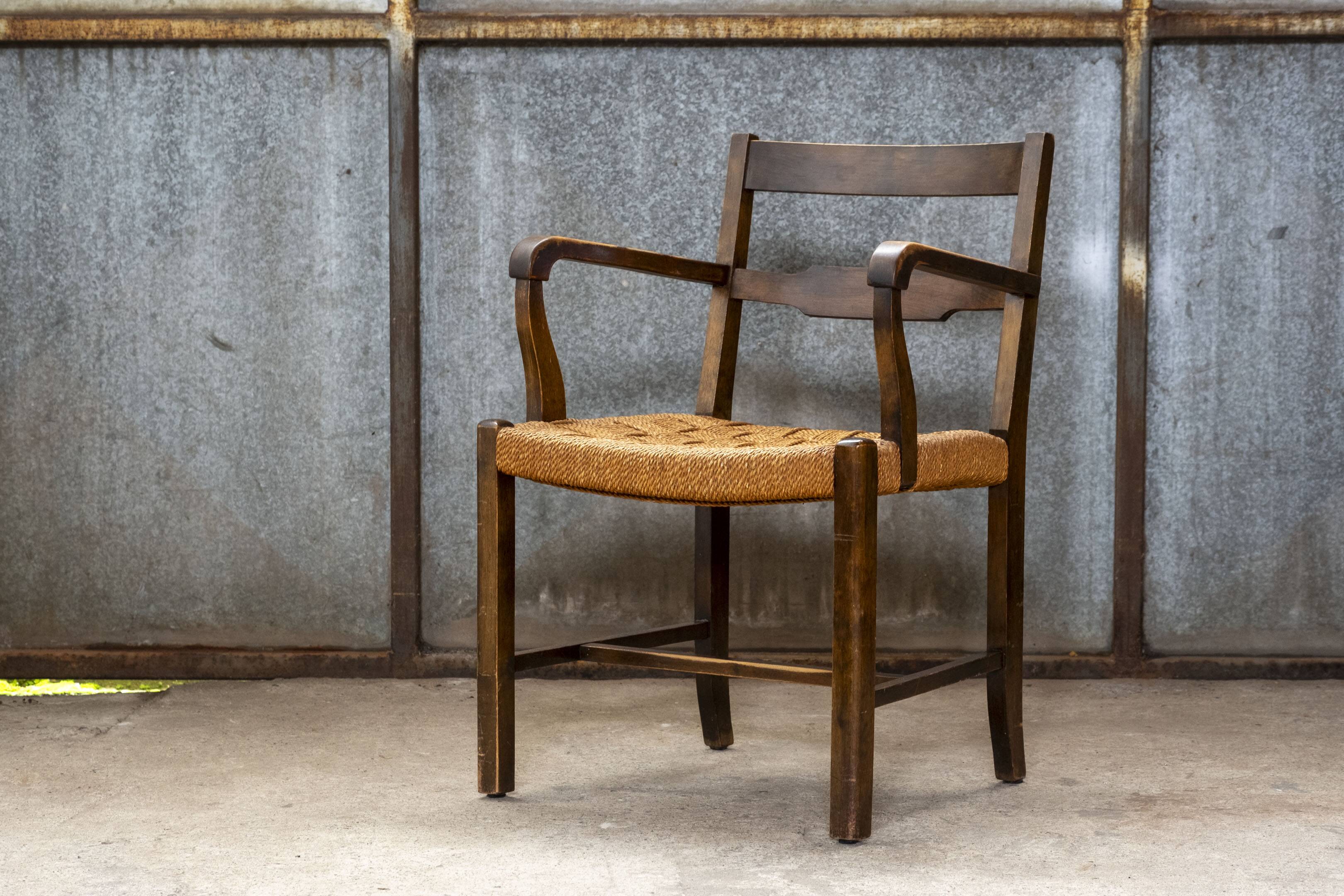 Fauteuil avec assise tissée, Danemark 1930