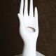 Hand baguier or vase, white porcelain, 70s