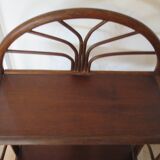Vintage–Beautiful Bibus-Floor Shelf–Bookcase–Rattan Bamboo and Wood–1 Drawer and 2 Tiers
