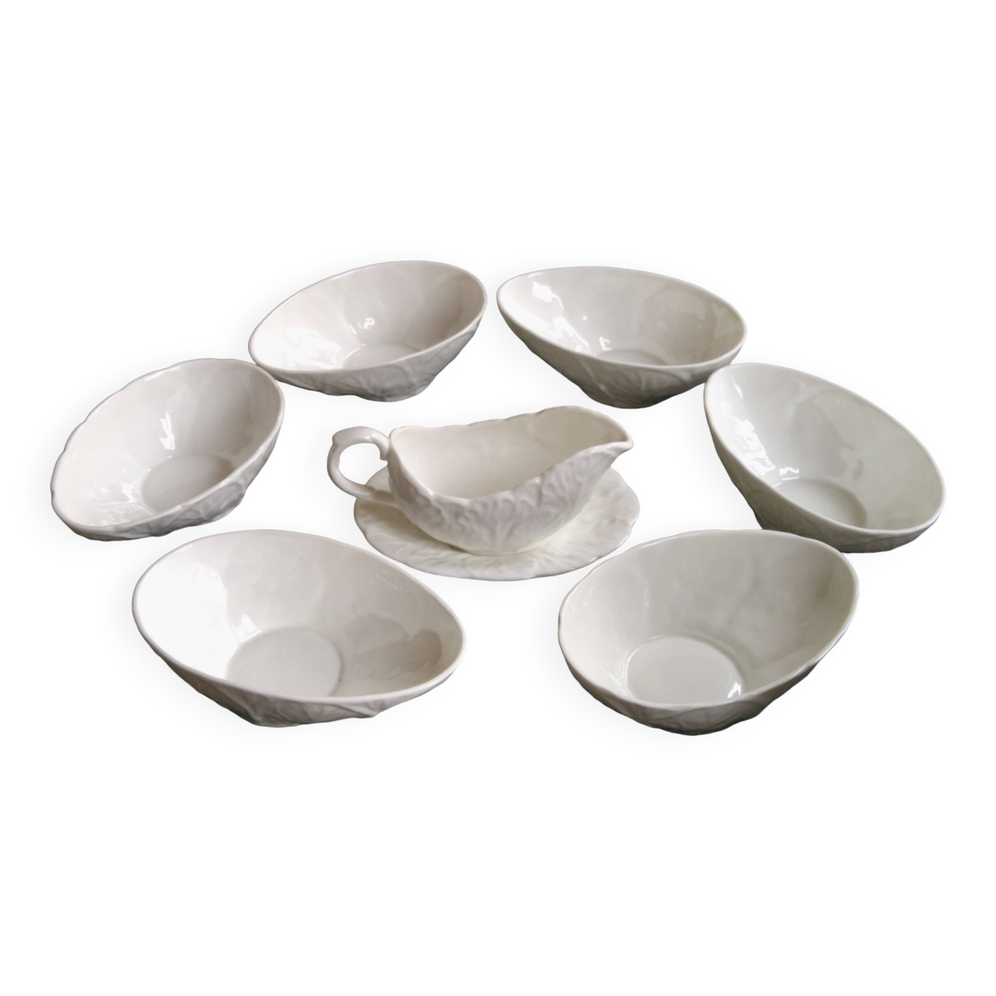 6 Countryware Bone China bowls and 1 sauce boat