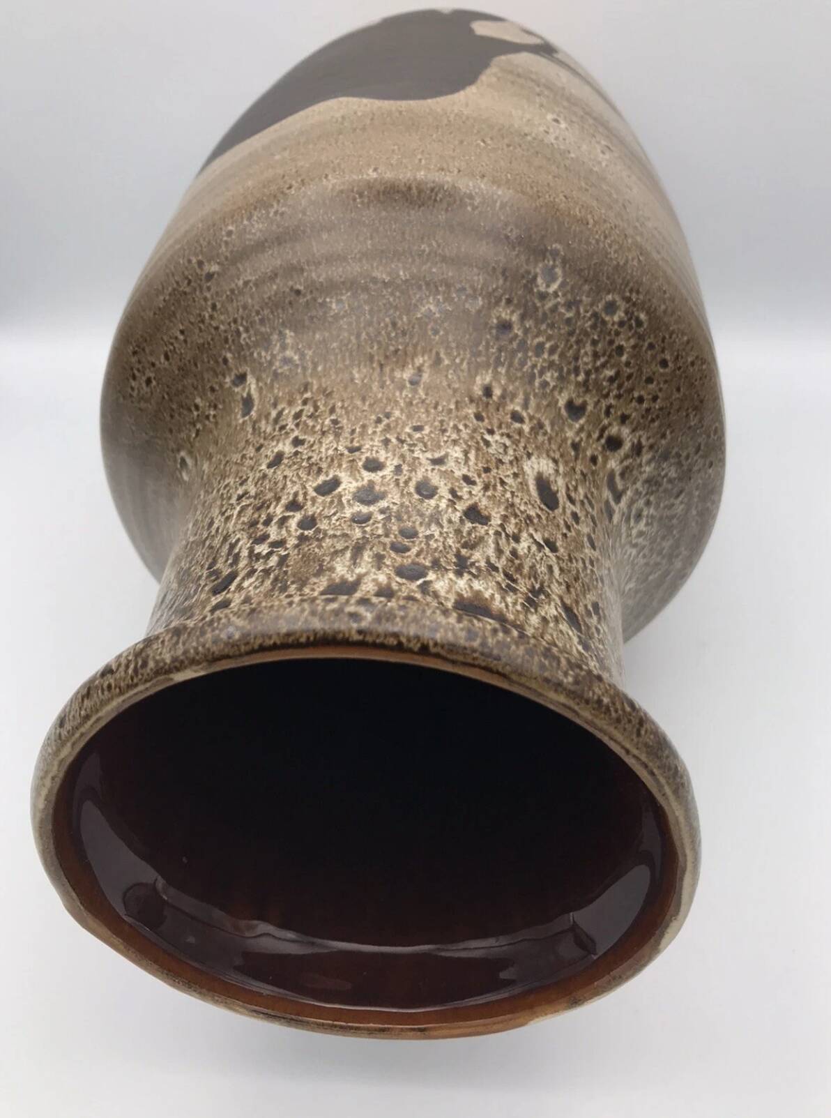 Saint clement ceramic vase with rock decoration 1950/60 38 cm