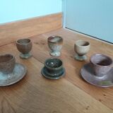 Mismatched stoneware egg cups