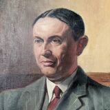 oil on canvas vintage portrait of an old man from the 20th century